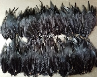 200 Pcs black hackle feathers