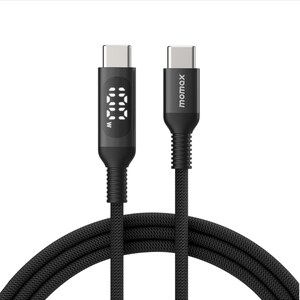 Câble de charge rapide usb-c à usb-c PD 100 W LED nylon tressé Elitelink (1,2 m) (Momax)