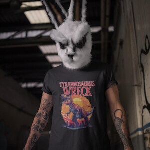 ティラノサウルスの難破船皮肉ユーモアTシャツ - 面白い恐竜シャツ