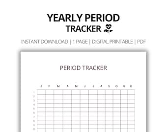 Yearly Period Tracker Printable | Mood & Symptom Log (PDF)