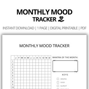 Afdrukbare stemmingstracker | Een maand in pixels | Stemmingsdagboek | Emotietracker | Stemmingsgrafiek | Wellnessplanner | A4 A5 US letter | Afdrukbaar
