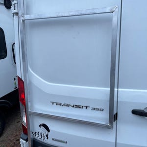 Ford Transit driver&#39;s side rear door mounts for 253 degree hinges (aka 270), DIY extra storage