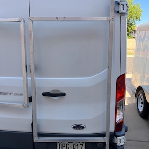 Ford Transit passenger&#39;s side rear door mounts for 253 degree hinges (aka 270), DIY extra storage