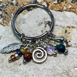 Bohemian Charm Ring: Expandable Stainless Steel, Dangle Drop