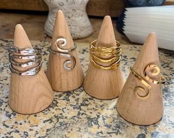 Stainless Steel Rings Silver or Gold Boho Hippie adjustable rings  Statement ring