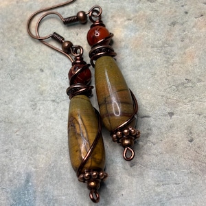 Red Creek Jasper Dangle Earrings: Bohemian Rustic Teardrop Jewelry image 16
