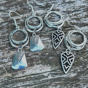 Boho Chandelier Earrings: Silver or Brass Plated Zinc Alloy