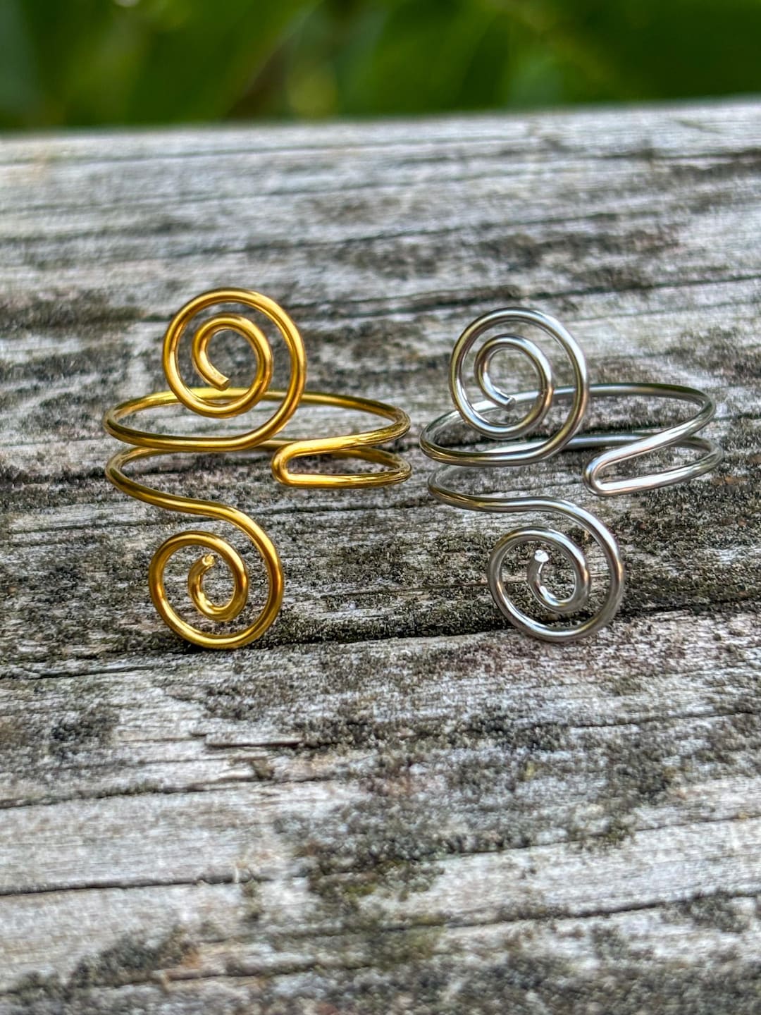 Simple Boho Ring Simple Stainless Steel Rings Boho Hippie Adjustable Swirl Spiral - Etsy