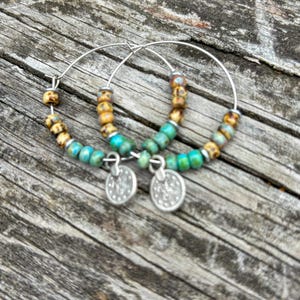 Boho Picasso Seed Bead Hoop Earrings: Stainless Steel, 35mm more colors image 9