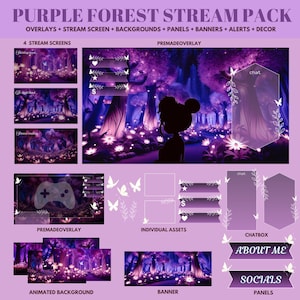 purple twitch package animated vtuber background twitch overlay purple twitch banner purple stream package purple animated stream screens