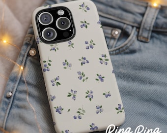 Blueberry Watercolor iPhone Case – Cottagecore Fruit Design