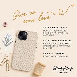 Beige Heart iPhone Case, Neutral Aesthetic Phone Cover image 10