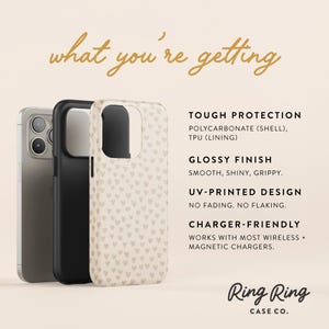 Beige Heart iPhone Case, Neutral Aesthetic Phone Cover image 5