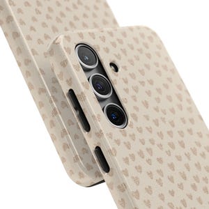 Beige Heart iPhone Case, Neutral Aesthetic Phone Cover image 9