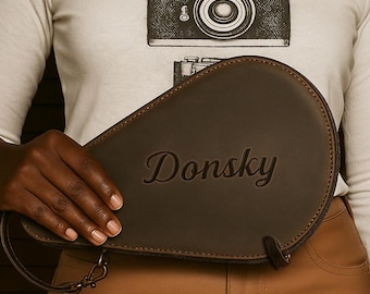 Leather ping pong paddle case, Table tennis paddle holder, Personalized paddle cover, Ping pong bag, Custom leather case, Gift for players