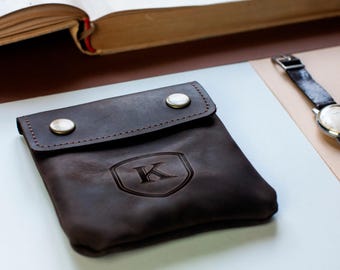 Leather rosary pouch for men, Custom leather rosary case, Personalized rosary holder, Rosary travel pouch, Catholic gift, Rosary storage