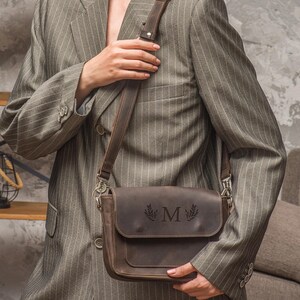 Small Leather Satchel Bag, Mini Crossbody Bag, Personalized Leather Purse, Custom Shoulder Bag, Engraved Leather Bag, Women’s Gift