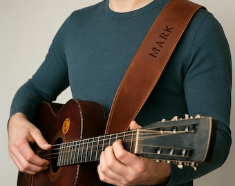 Correa de guitarra de cuero, Correa de guitarra grabada, Correa de guitarra personalizada, Correa de guitarra de cuero personalizada, Accesorios de guitarra, Regalos para guitarristas