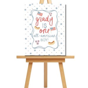 One All American Boy/Girl Birthday Sign • First Birthday Poster for Easel - Welcome Sign Digital Download