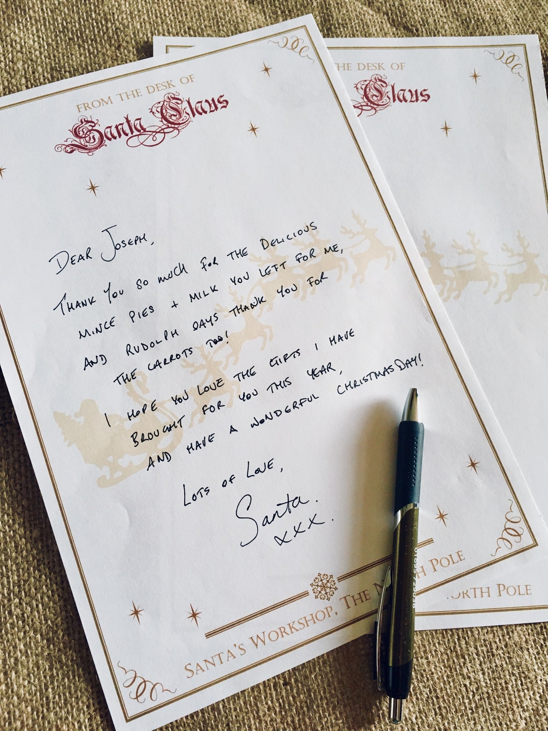 Printable Santa Stationery, Blank Note Paper, Letter from Santa ...