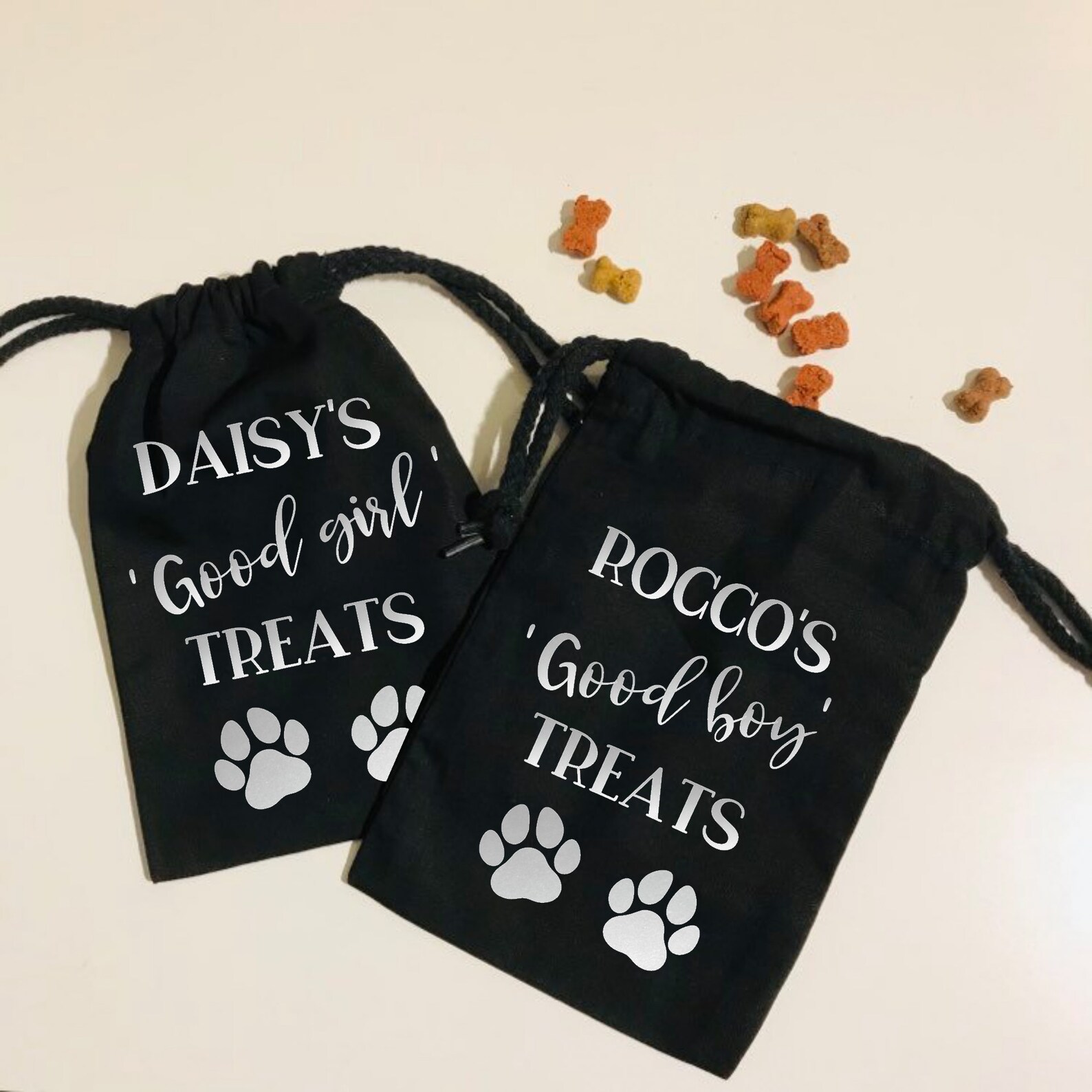 Personalised dog treat bag treats on the go puppy training Etsy