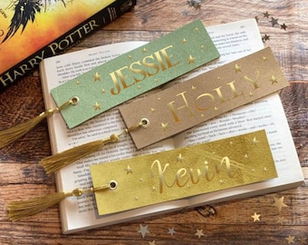 Leather Personalised bookmark, Love Reading - magical theme gift, gift for kids, reading gift, bookworm, back to school - FREE UK Shipping