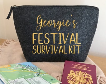 Music Festival Camping Survival Kit Pack Poncho Glowsticks Bum Bag Sunglasses UK 