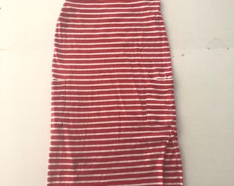 Vestido Eve Girl para mujer, talla 8 (AU), sin mangas, rayas horizontales rojas y blancas, 100 % algodón