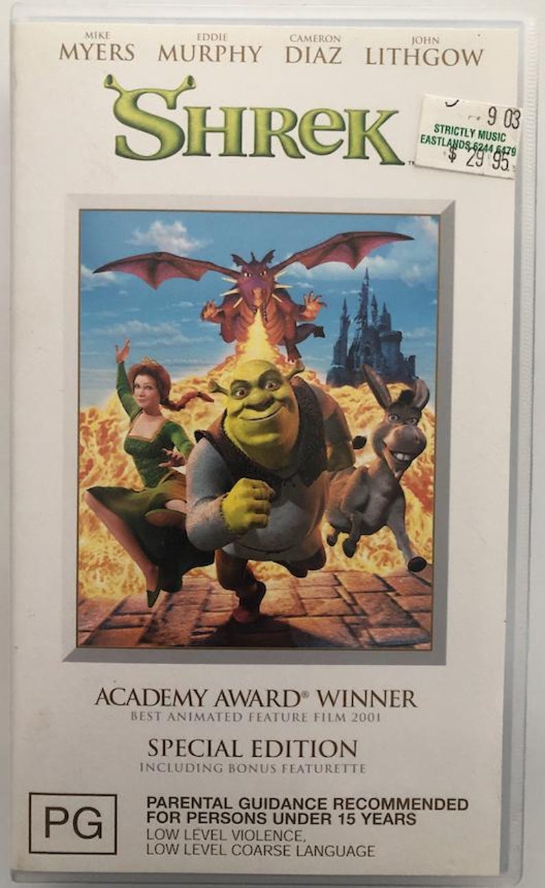 Shrek VHS Vintage Classic All-time Favourite Movie. Special Edition ...