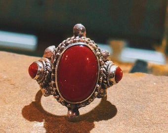 Sterling silver Boho chunky ring