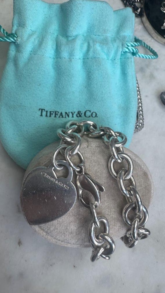 Vintage Silver Tiffany Heart Engravable Charm