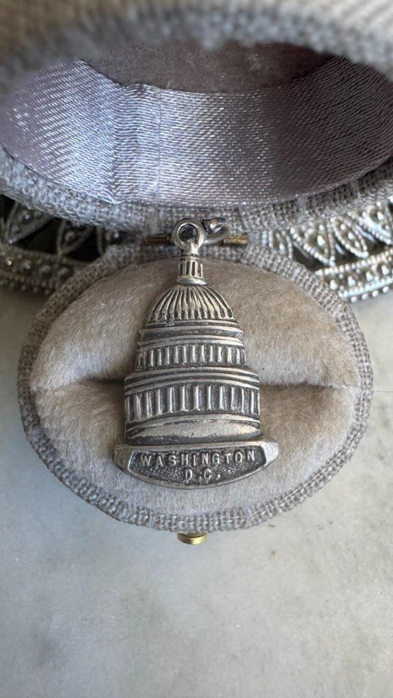 Vintage Silver White House Charm Pendant