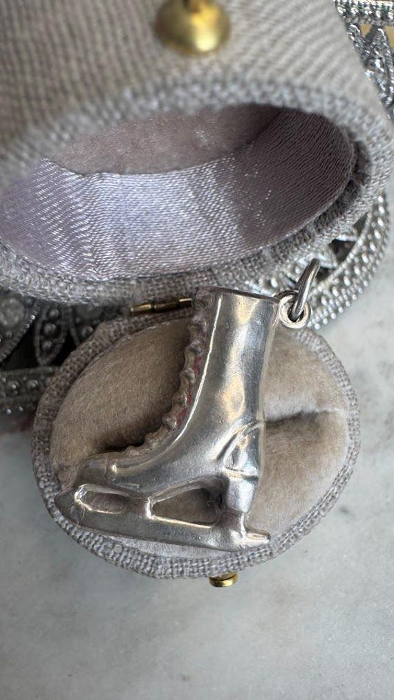 Vintage Silver Lace Up Ice Skate Charm