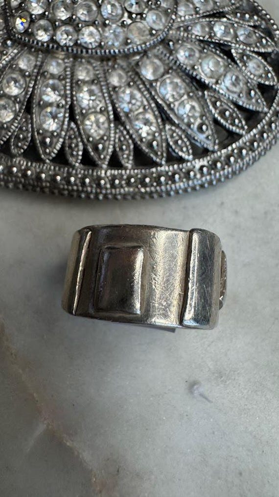 Vintage Silver Wide Band Ring