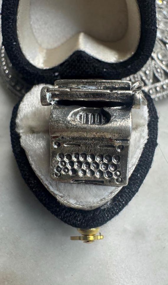 Vintage Silver Typewriter Charm