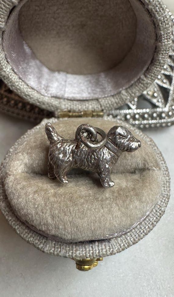 Vintage Silver Dog Terrier Charm