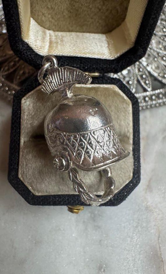 Vintage Antique Silver Gladiator Charm