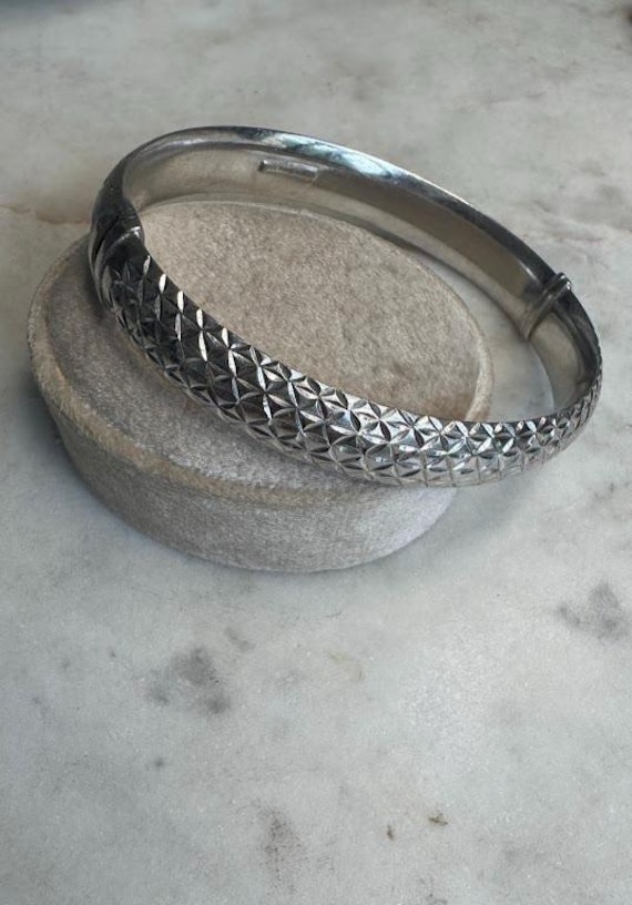 Vintage Silver Reversible Bangle Bracelet Two Style Designs