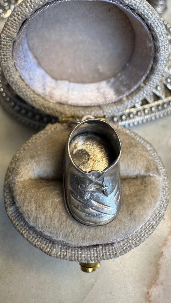 Vintage Antique Rare Silver Baby Shoe Charm