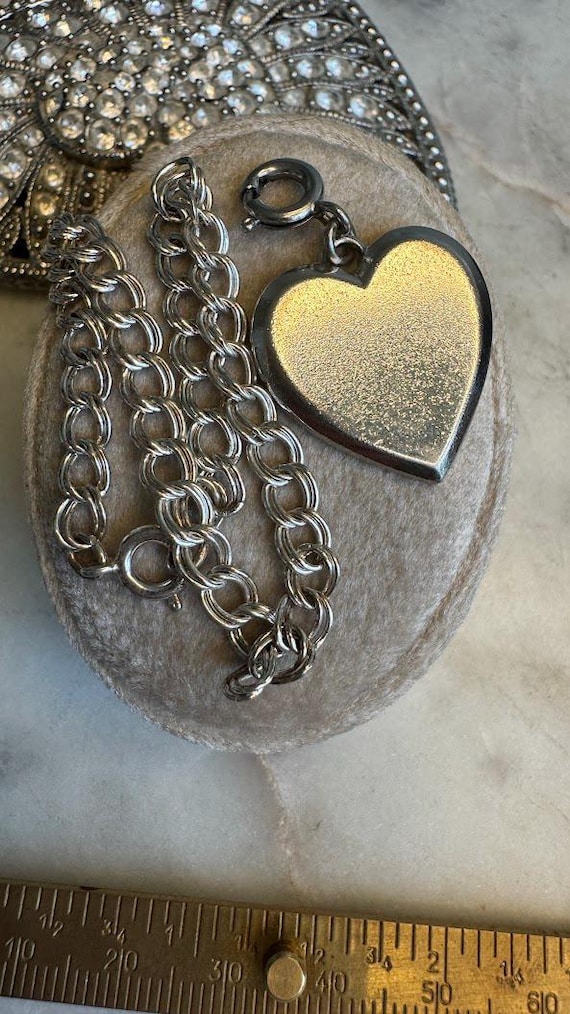 Vintage Silver Heart Charm Bracelet