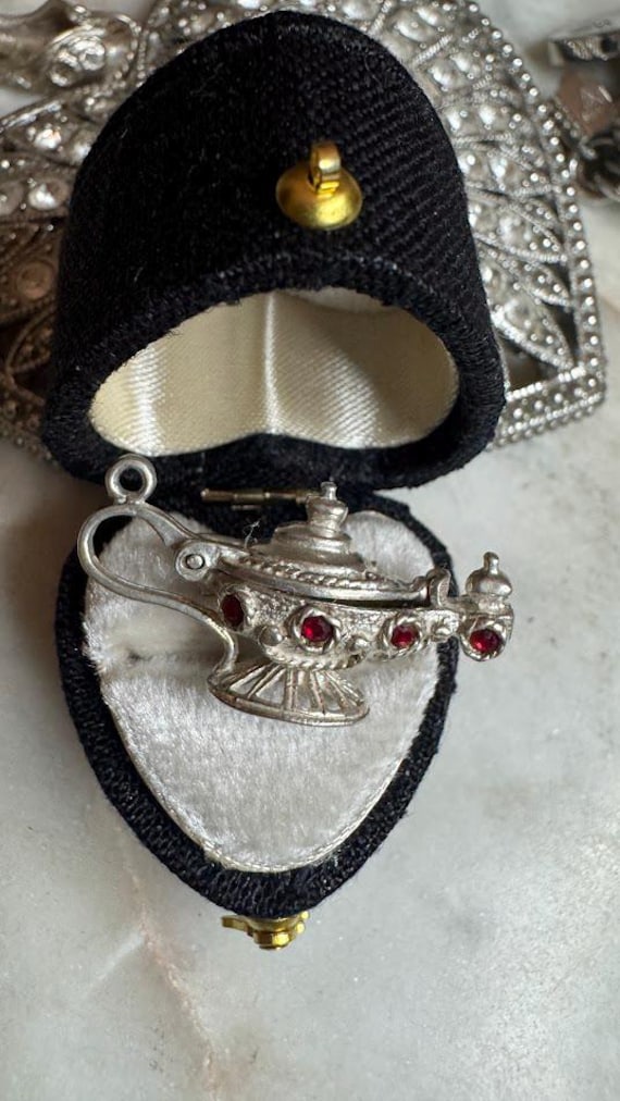 Vintage Silver Antique Movable Moroccan Genie Lamp