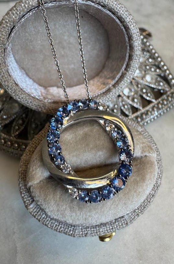 Gold Blueberry Sapphire Pendant