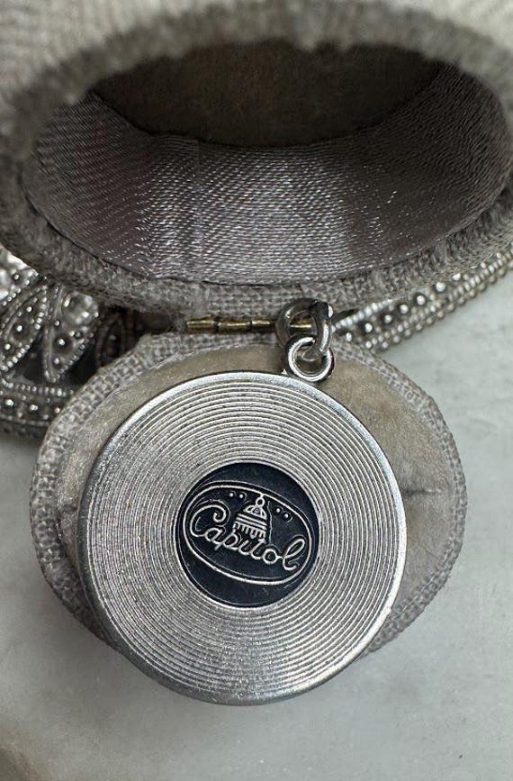 Vintage Silver RARE Capitol Records Album Charm Pendant