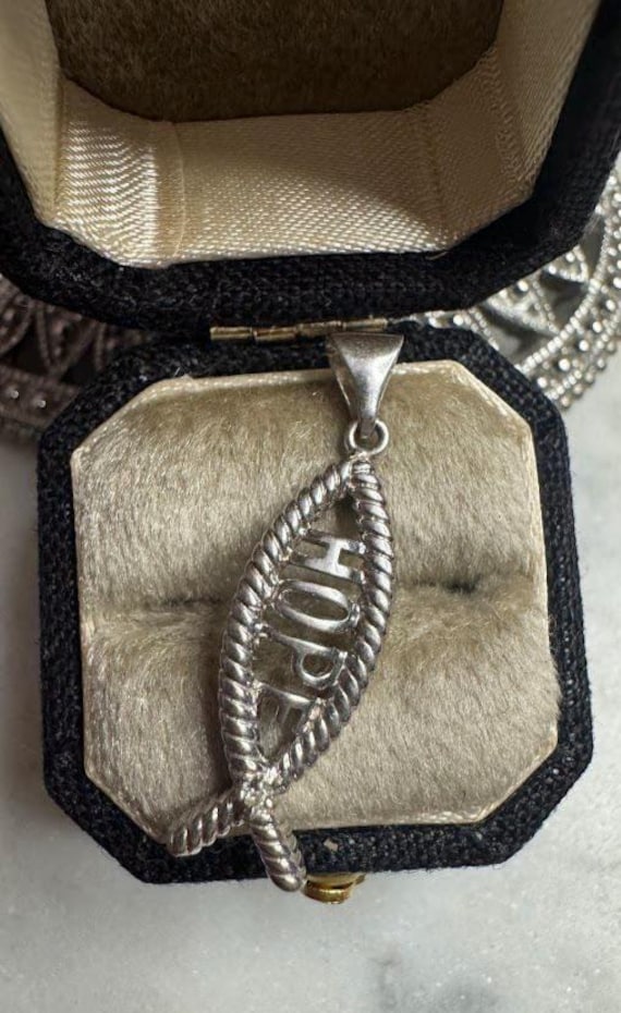 Vintage Silver Hope Fish Symbol Pendant