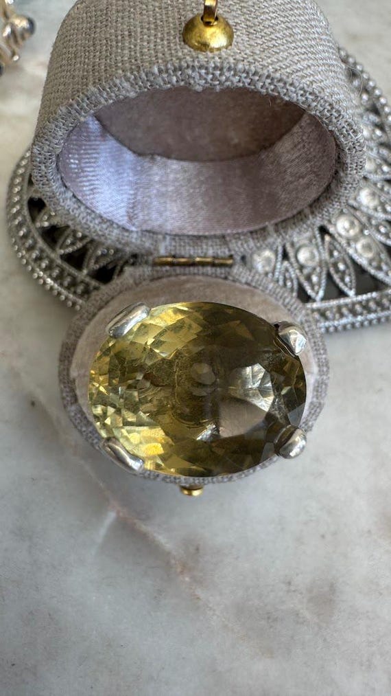 Vintage Silver Citrine Ring