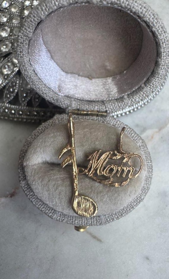 Vintage Gold Music Note & Mom Charm