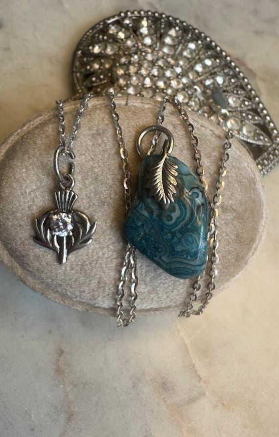 Vintage Pair of Silver Rock and Modern Pendants
