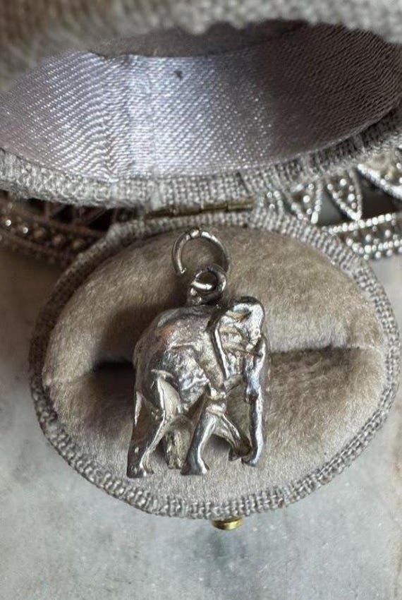 Vintage Silver Antique Elephant Charm