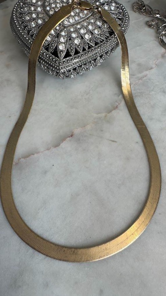 Gold Herringbone 6.7 mm Flat Chain