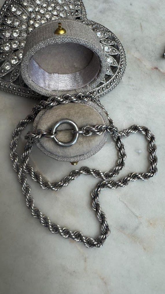 Vintage Silver Antique  Rope Chain